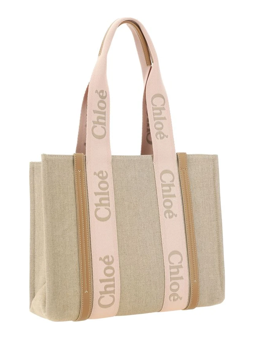 Brown Linen Shoulder Bag