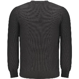 Black Cotton Men Sweater