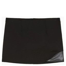 Black Viscose Mini Skirt