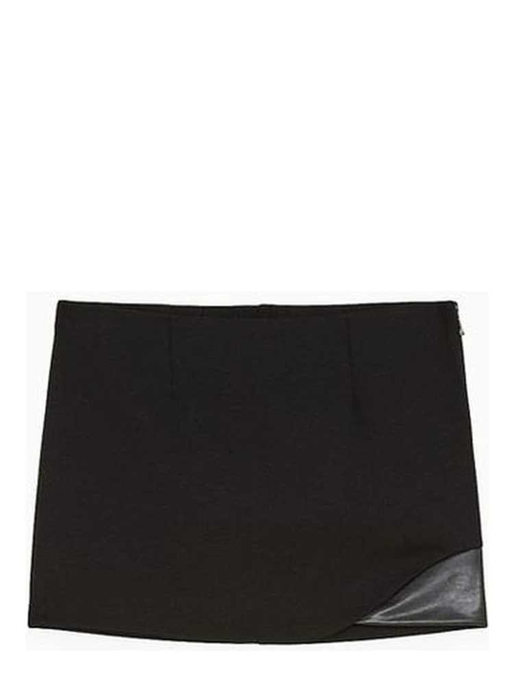 Black Viscose Mini Skirt