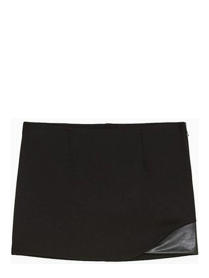 Black Viscose Mini Skirt