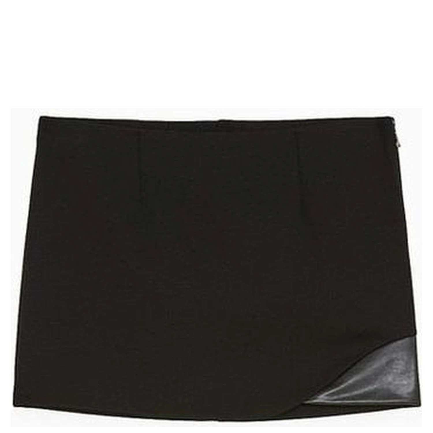 Black Viscose Mini Skirt