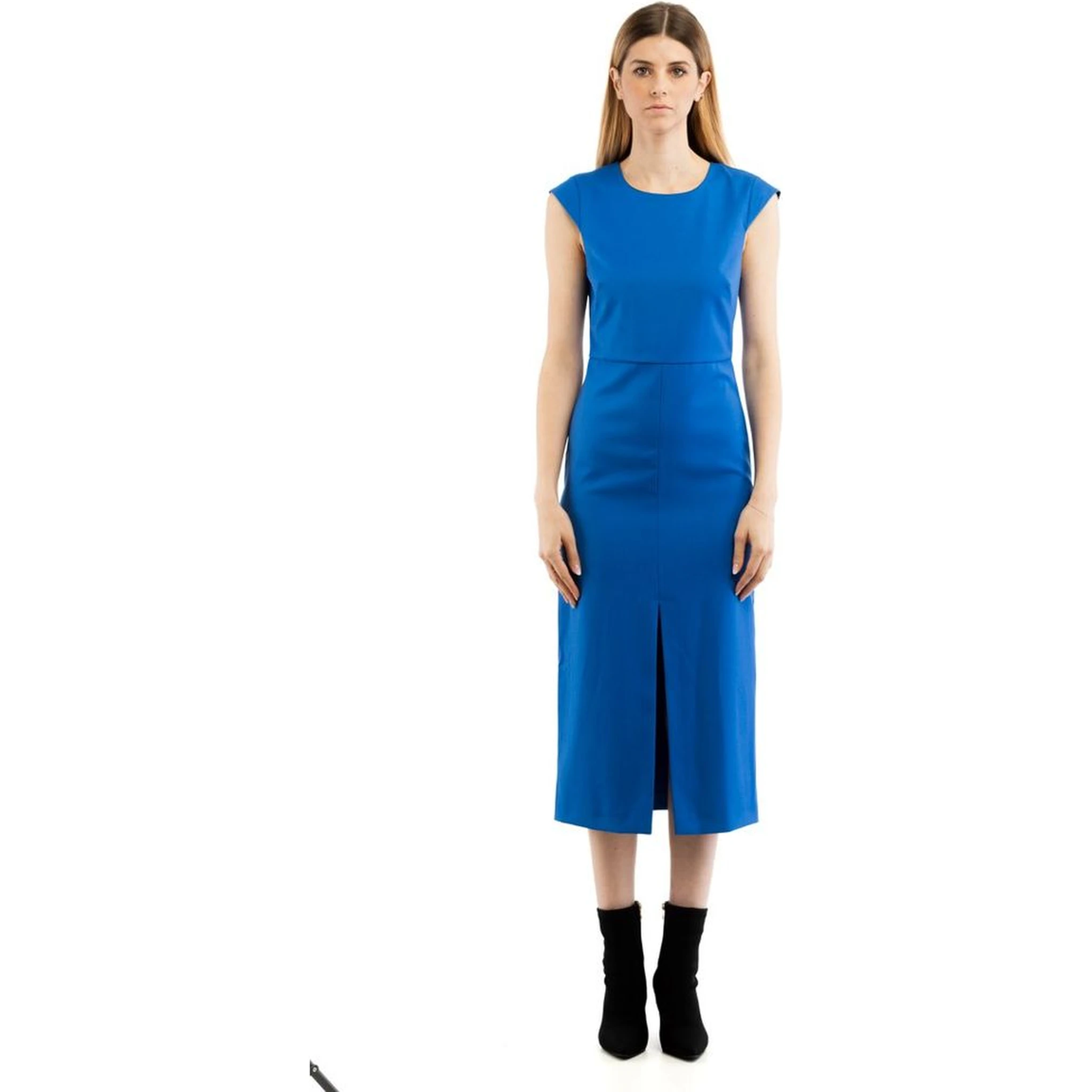 Blue Polyester Casual Dress