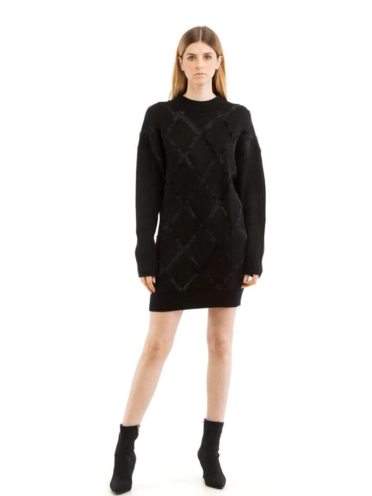 Black Nylon Casual Dress
