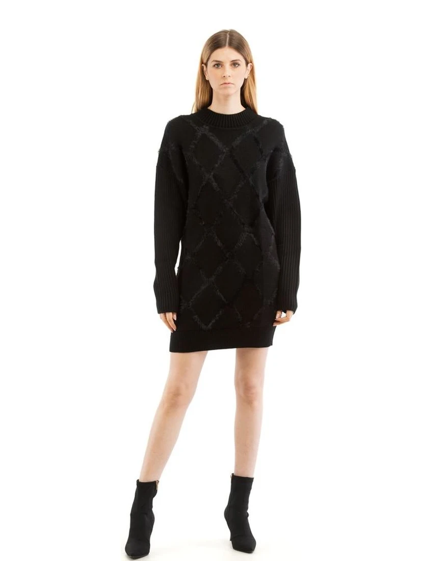 Black Nylon Casual Dress