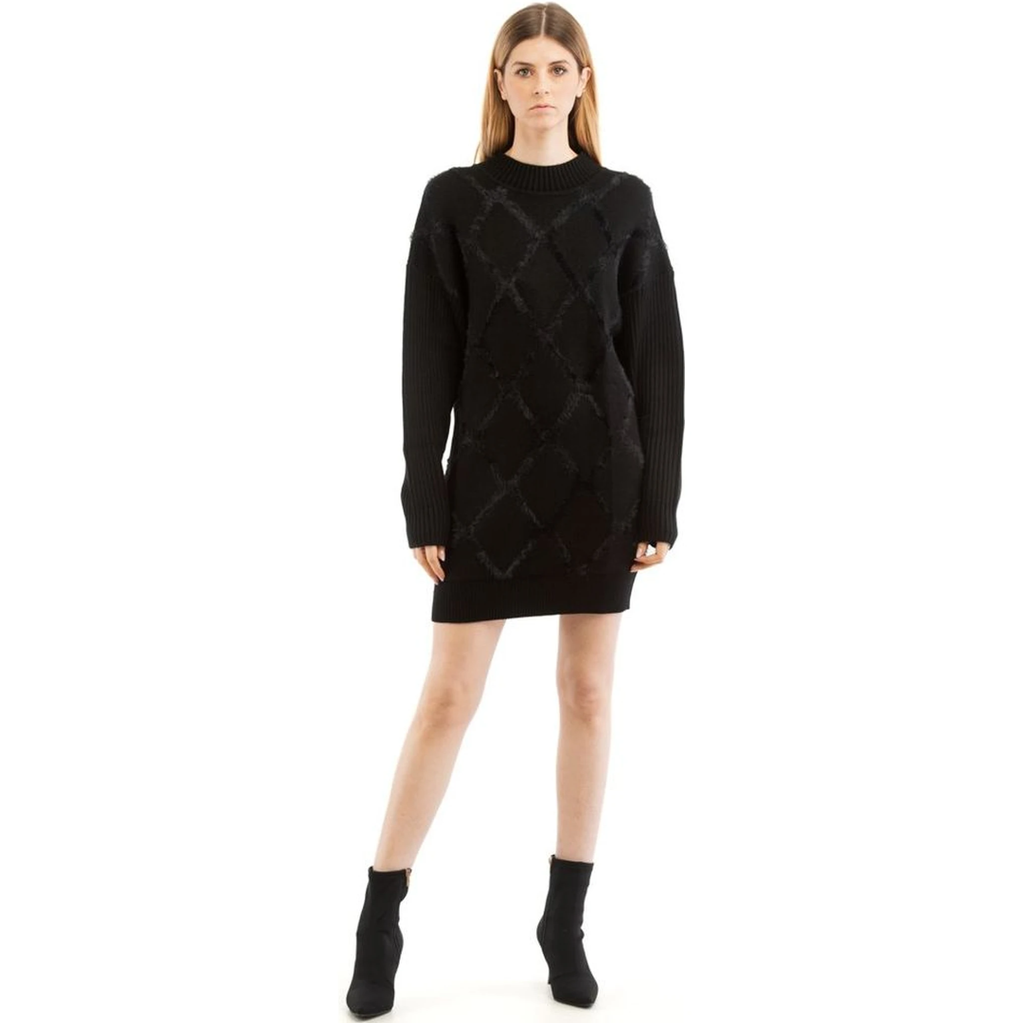 Black Nylon Casual Dress