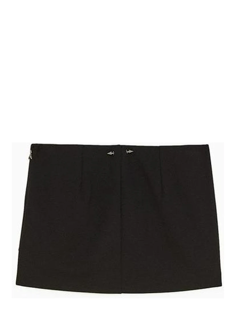 Black Viscose Mini Skirt