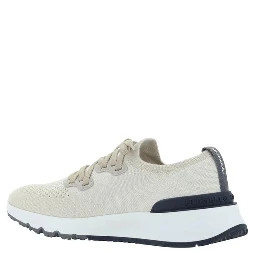 White Cotton Athletic Sneakers