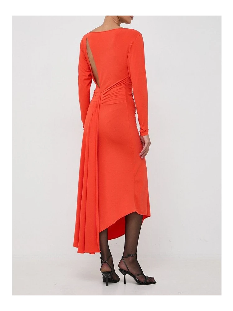 Orange Acetate Casual Dress alternative