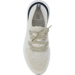 White Cotton Athletic Sneakers