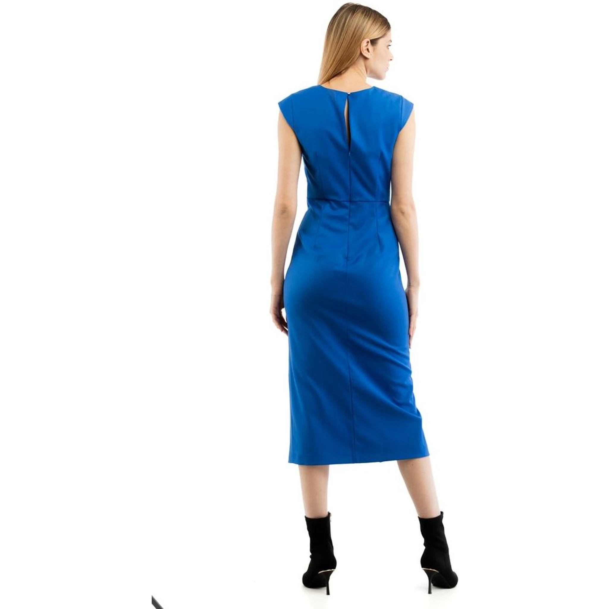 Blue Polyester Casual Dress