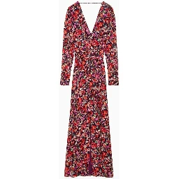 Red Viscose Casual Dress