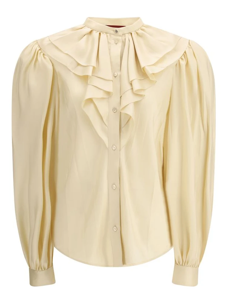 Beige Silk Shirt