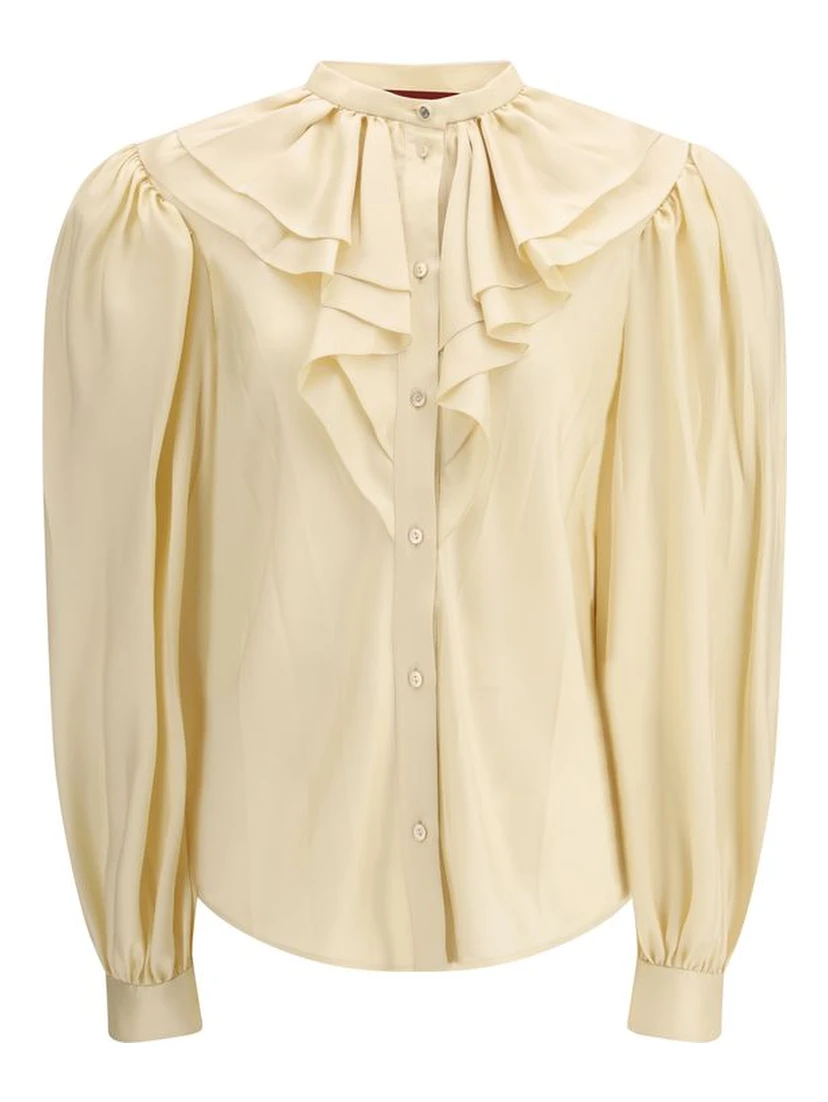 Beige Silk Shirt