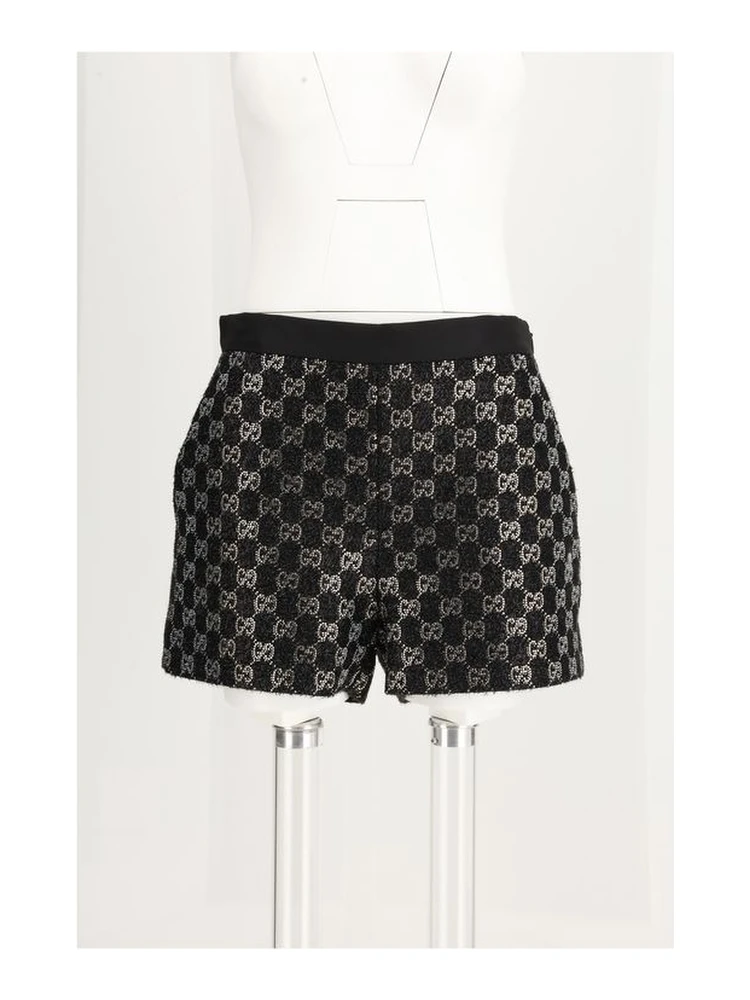 Black Viscose Short And Mini Shorts