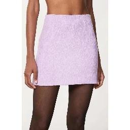 Purple Polyester Mini Skirt