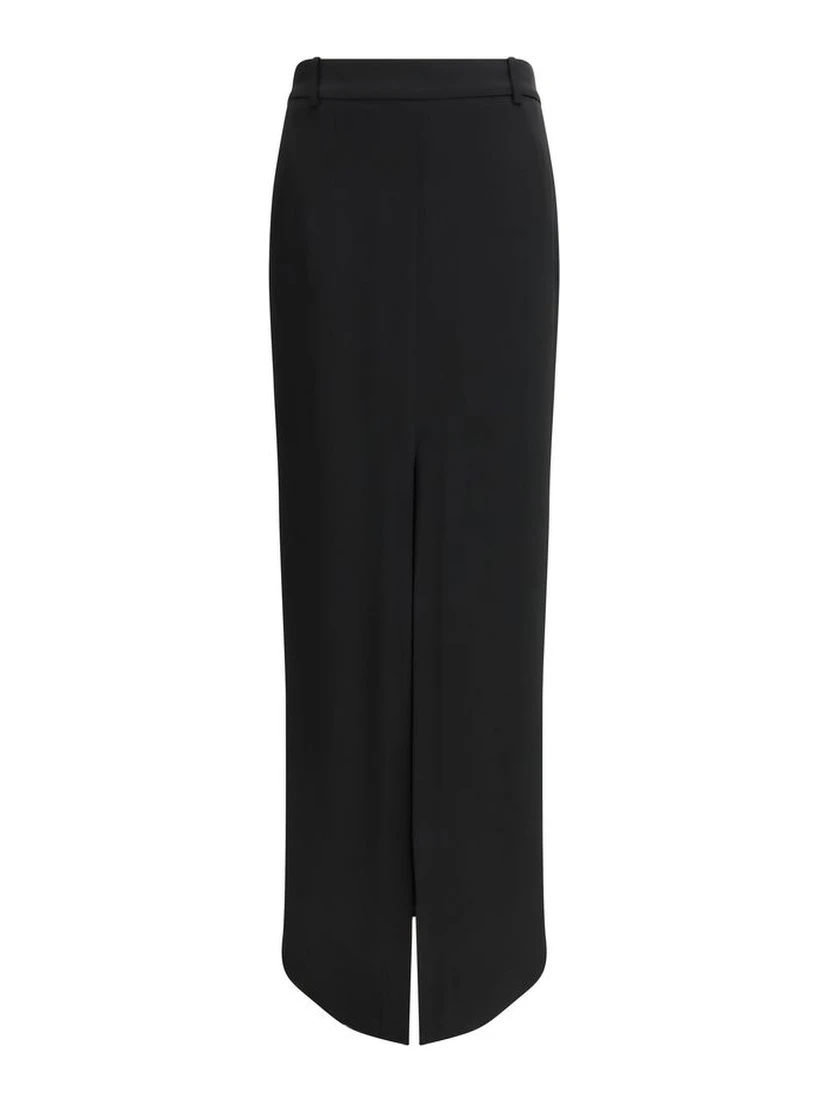 Black Acetate Long Skirt