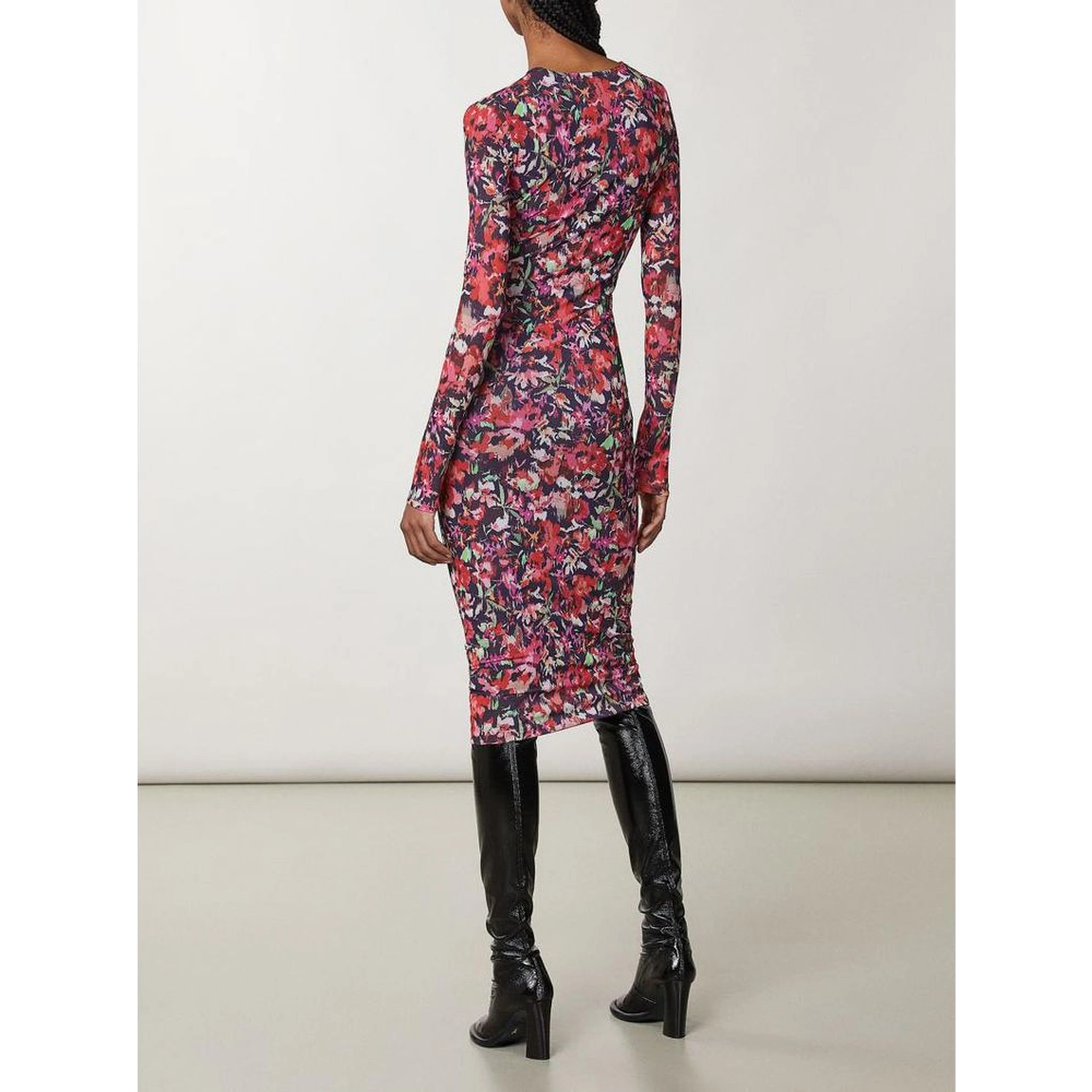 Red Polyester Casual Dress