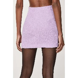 Purple Polyester Mini Skirt