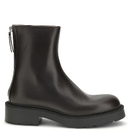 Brown Calf Leather Bos Taurus Ankle Boots