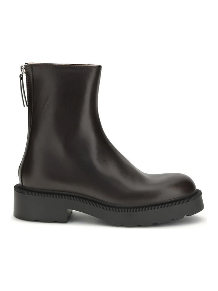 Brown Calf Leather Bos Taurus Ankle Boots