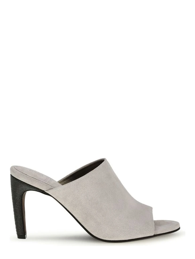 Gray Calf Leather Bos Taurus Mules