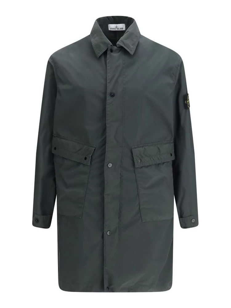 Gray Polyester Coat