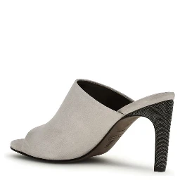 Gray Calf Leather Bos Taurus Mules