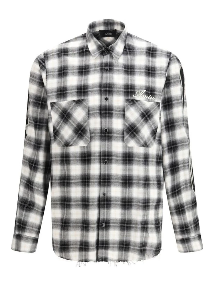 Black Cotton Pattern Shirt