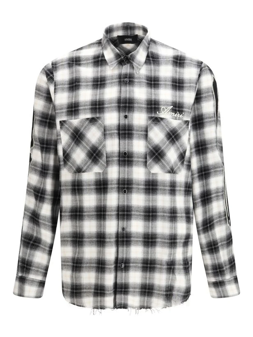Black Cotton Pattern Shirt