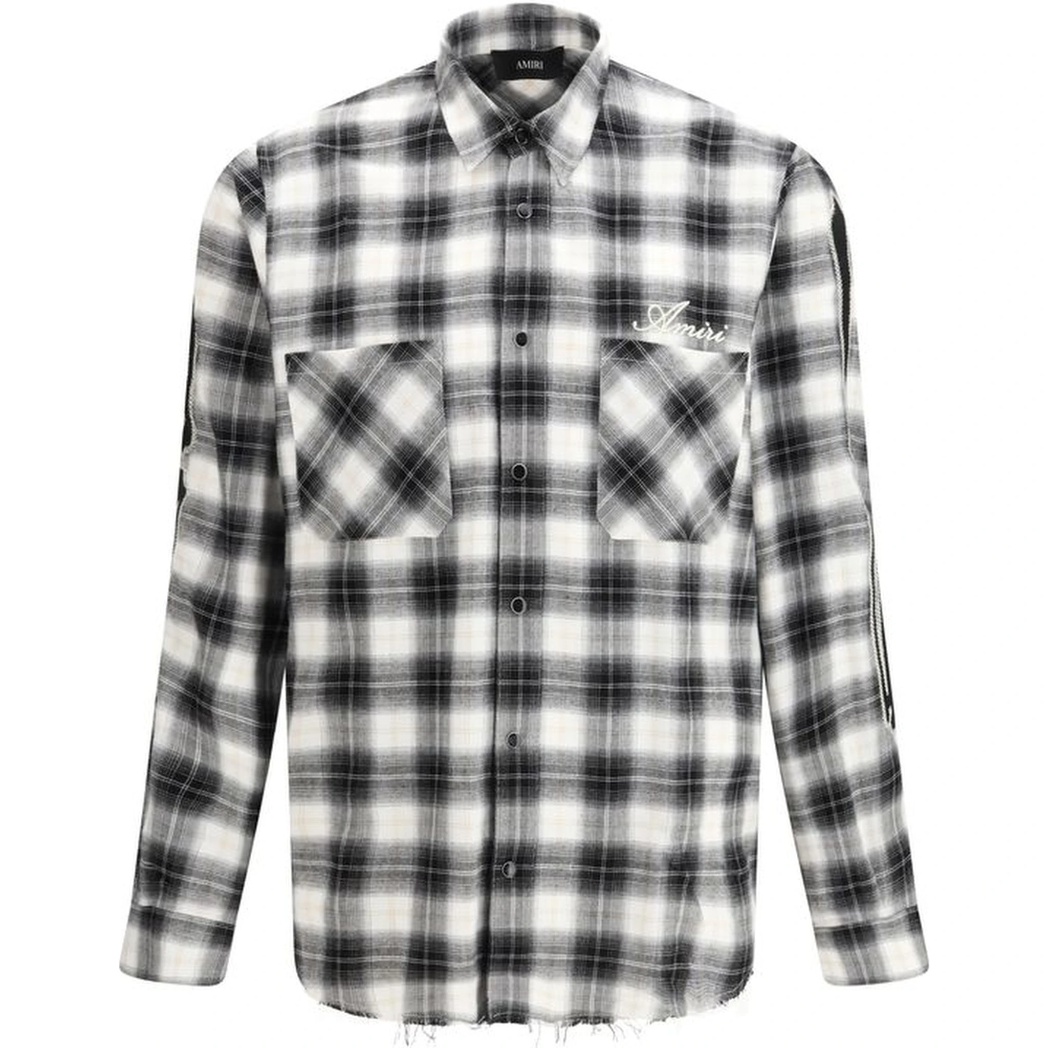 Black Cotton Pattern Shirt
