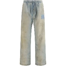 Light Blue Cotton Relaxed Fit Jeans