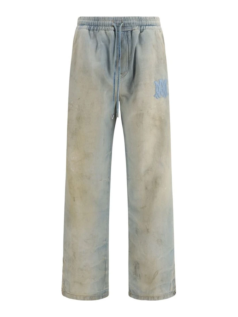 Light Blue Cotton Relaxed Fit Jeans