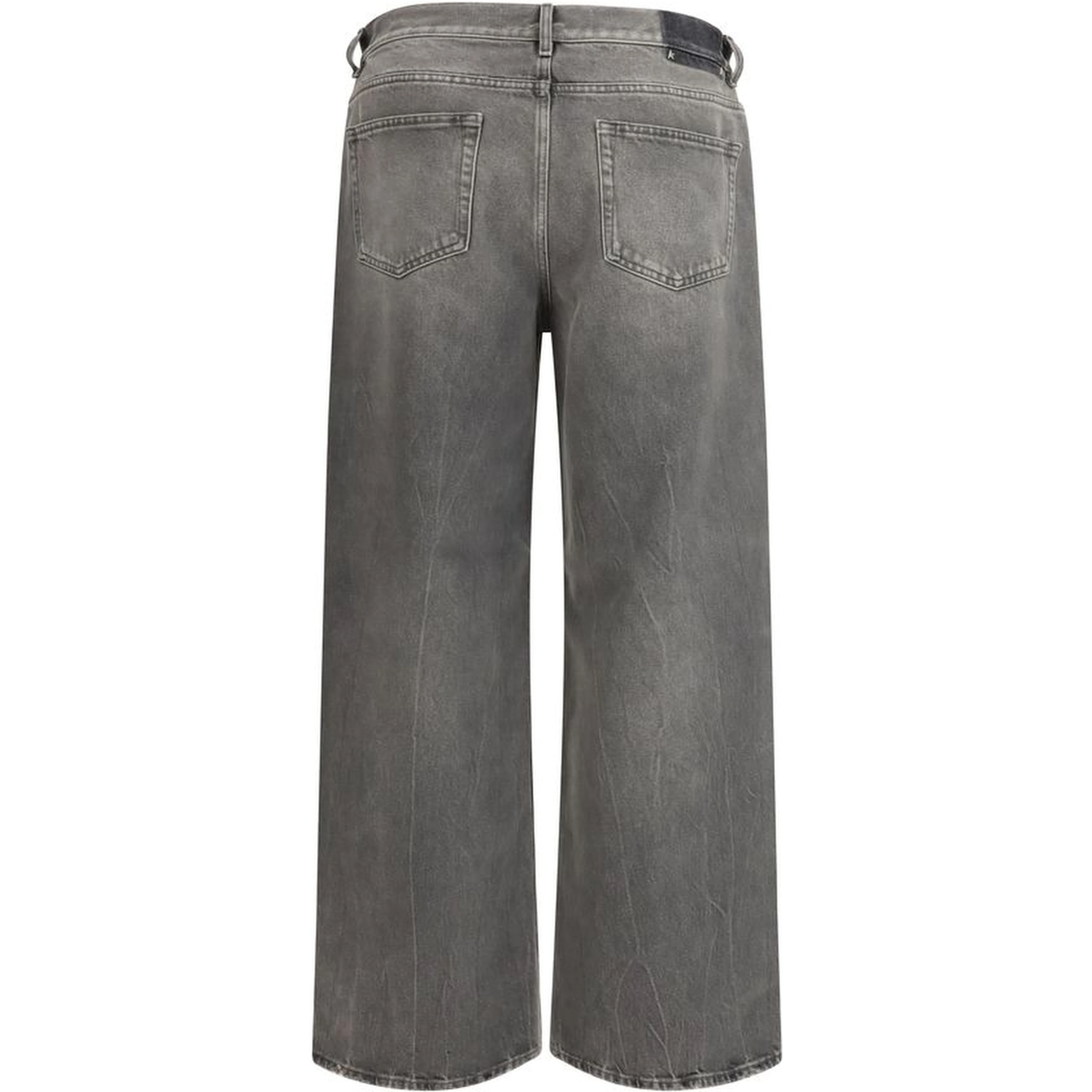 Gray Cotton Relaxed Fit Jeans