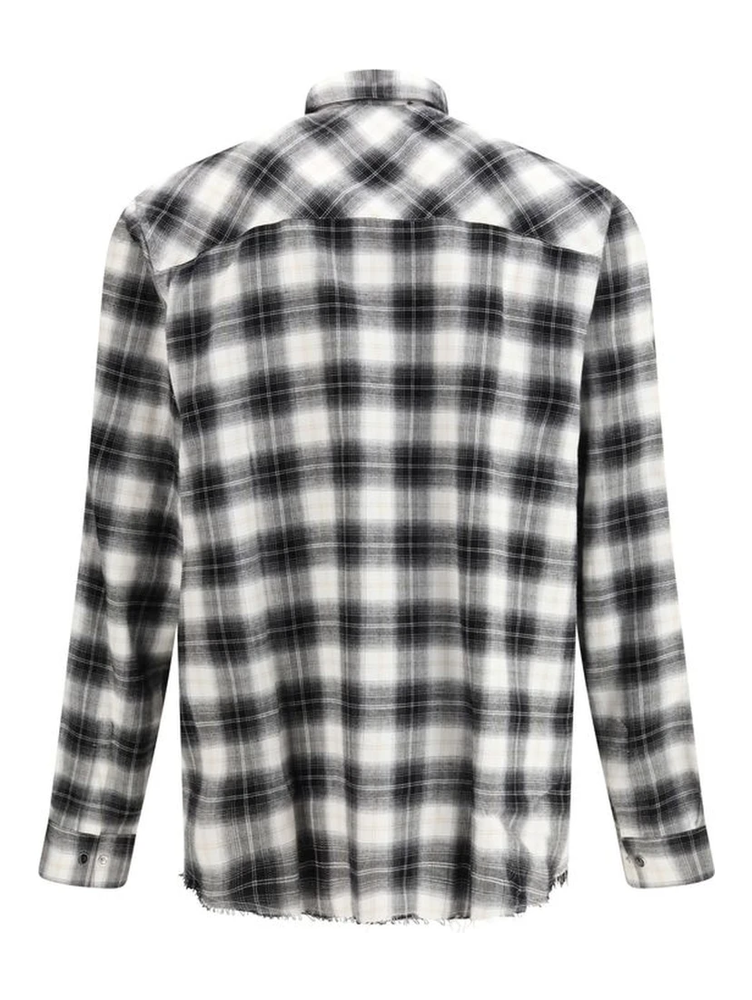 Black Cotton Pattern Shirt