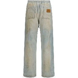 Light Blue Cotton Relaxed Fit Jeans