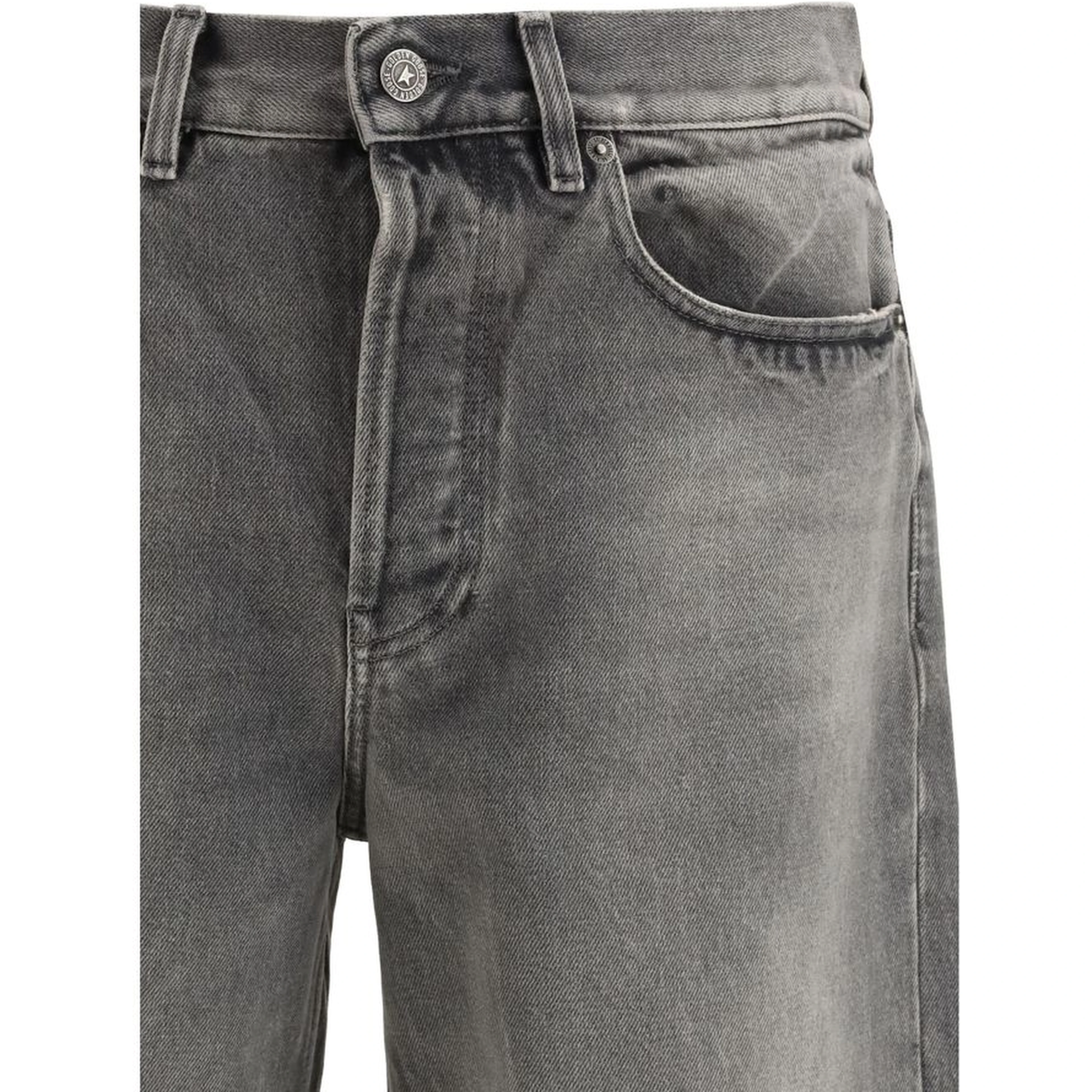 Gray Cotton Relaxed Fit Jeans