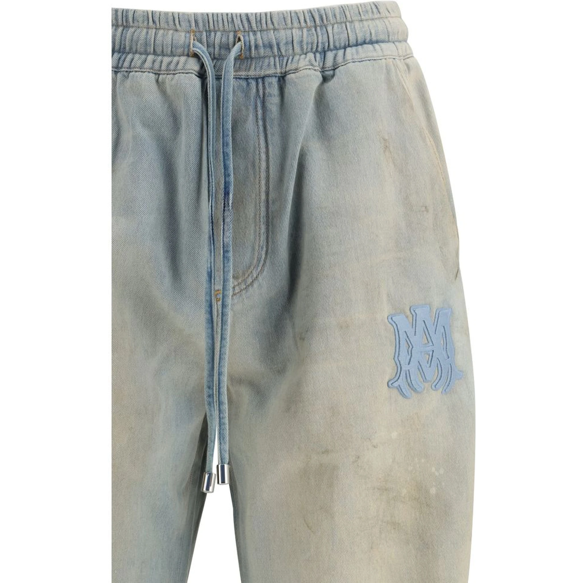 Light Blue Cotton Relaxed Fit Jeans