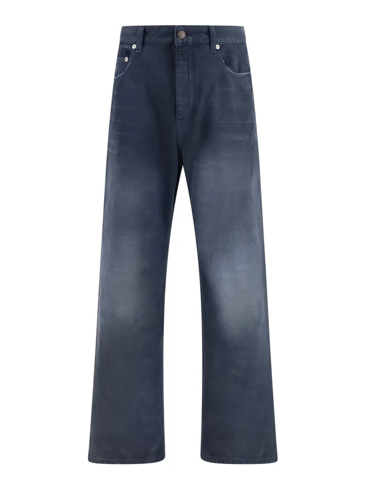 Blue Cotton Relaxed Fit Jeans