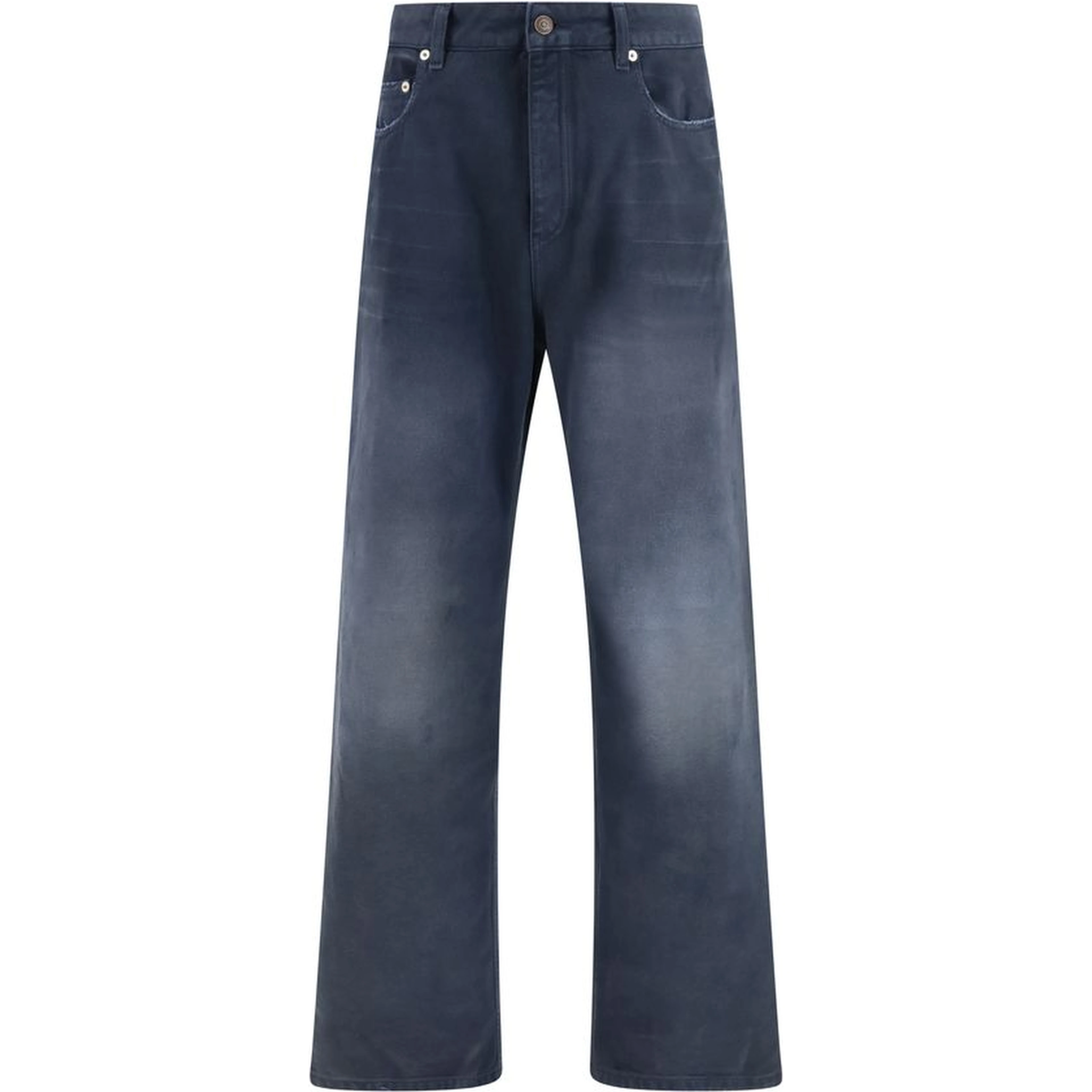 Blue Cotton Relaxed Fit Jeans