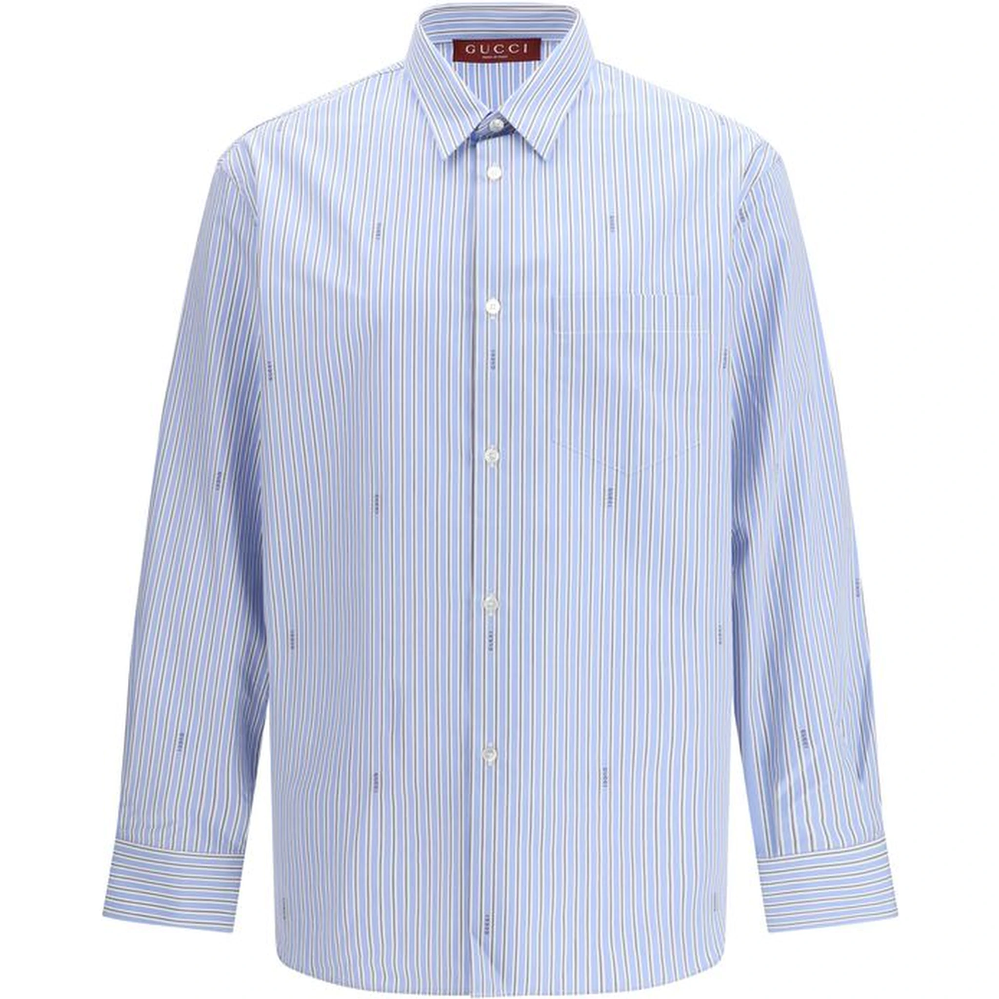 Light Blue Cotton Pattern Shirt