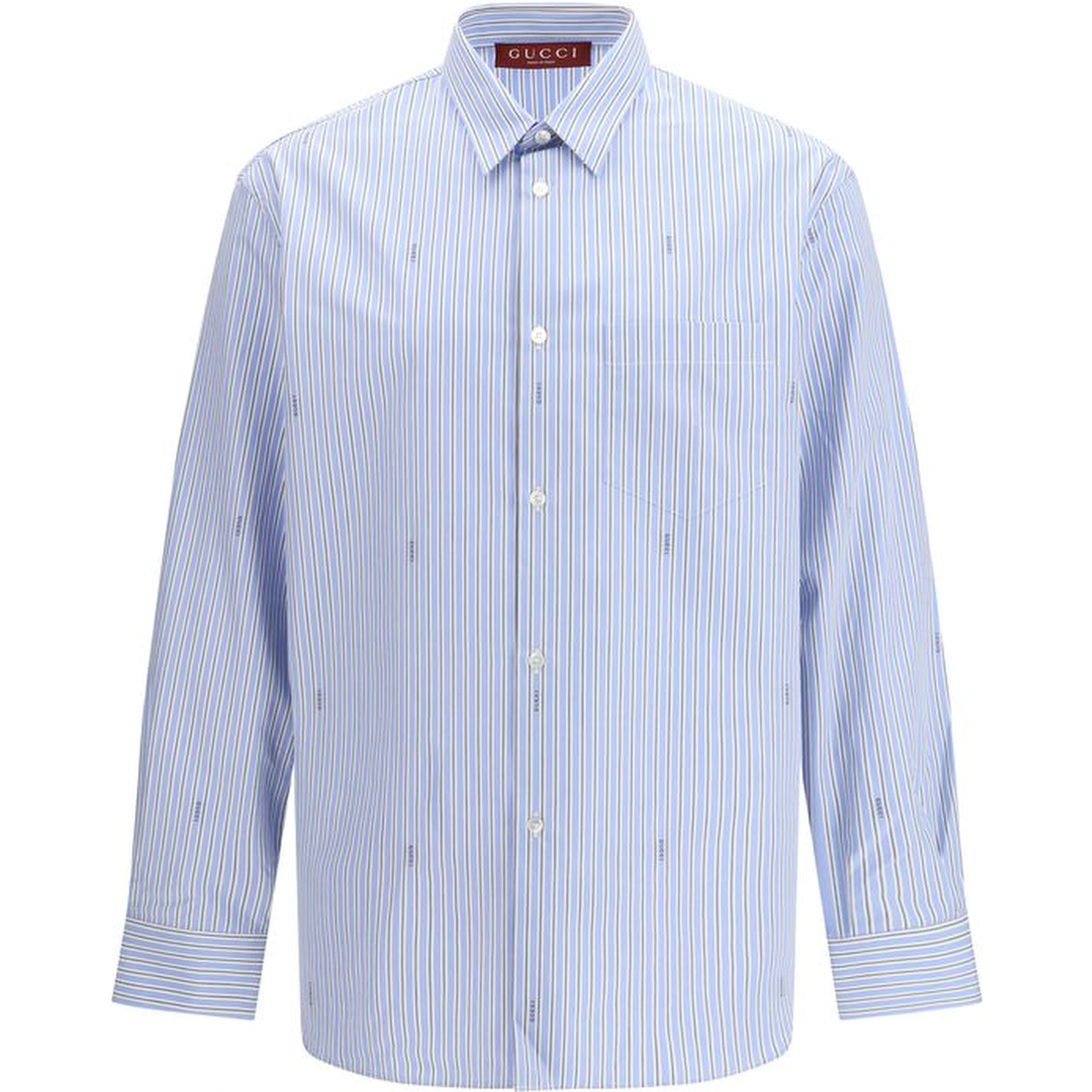 Light Blue Cotton Pattern Shirt