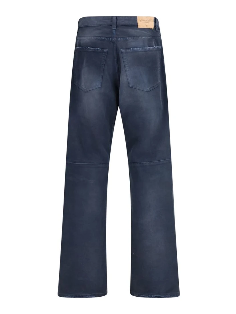 Blue Cotton Relaxed Fit Jeans