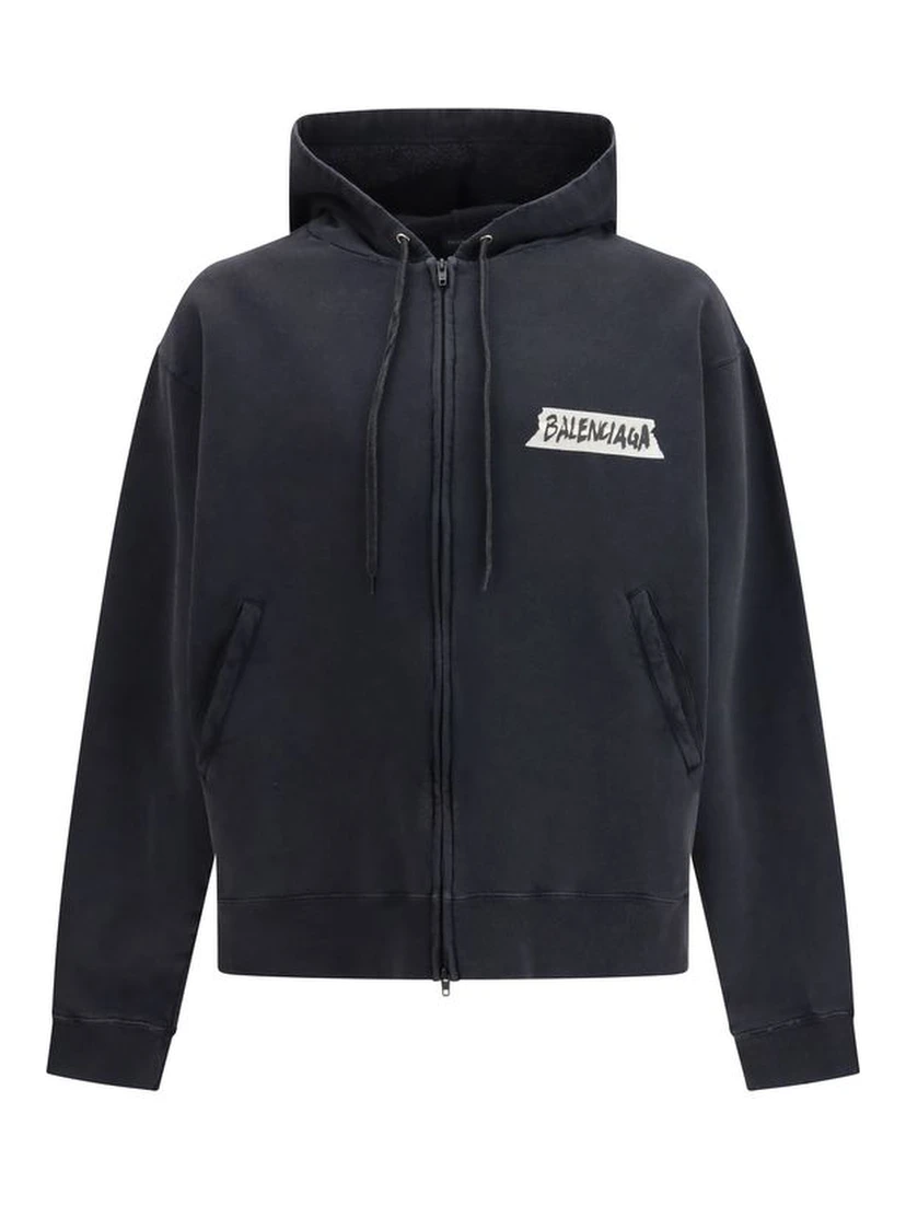 Black Cotton Sweatshirt