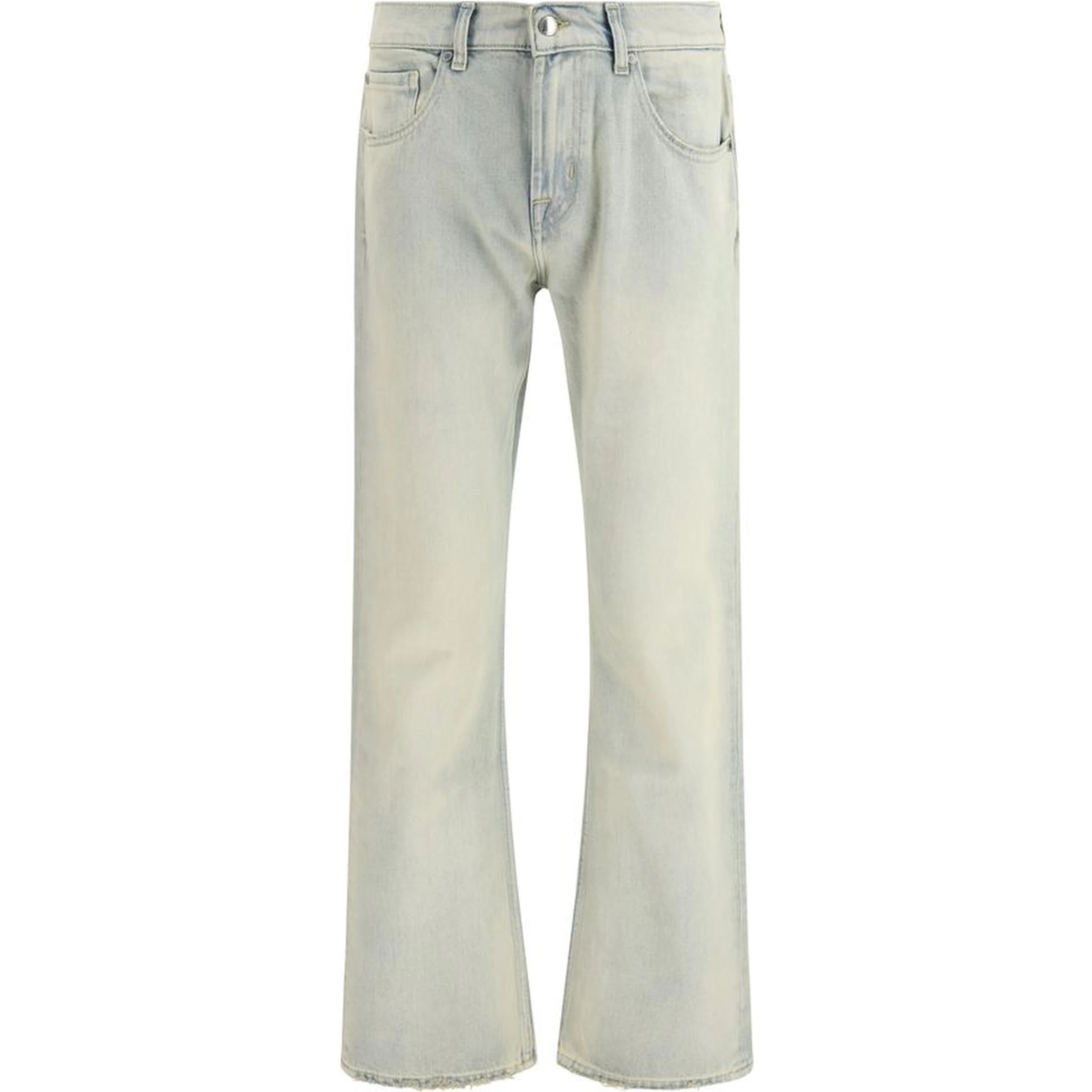 Beige Cotton Bootcut Jeans
