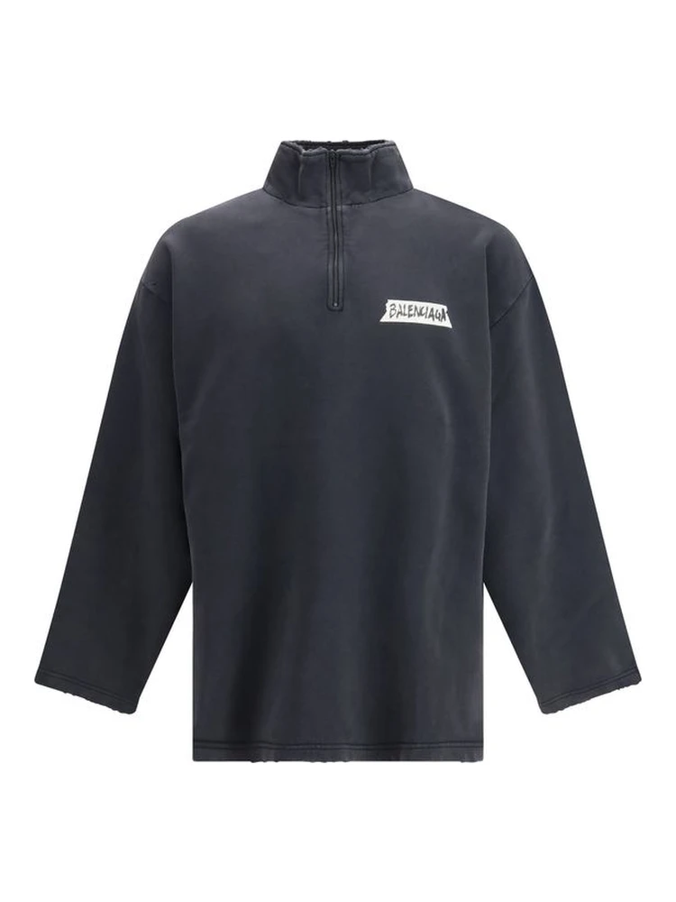 Black Cotton Sweatshirt