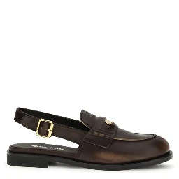 Brown Calf Leather Bos Taurus Slip-On Loafers