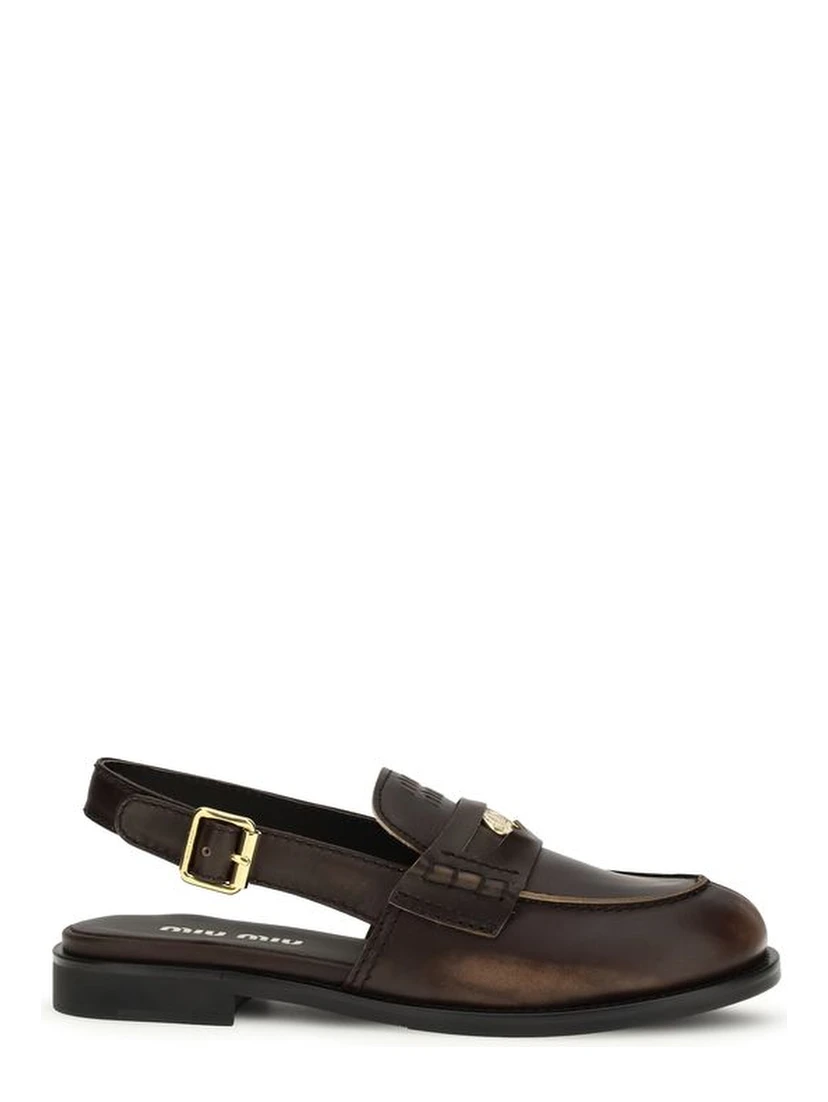 Brown Calf Leather Bos Taurus Slip-On Loafers