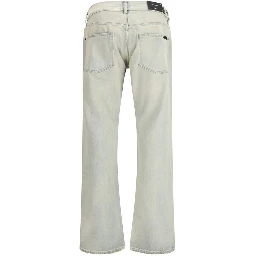 Beige Cotton Bootcut Jeans
