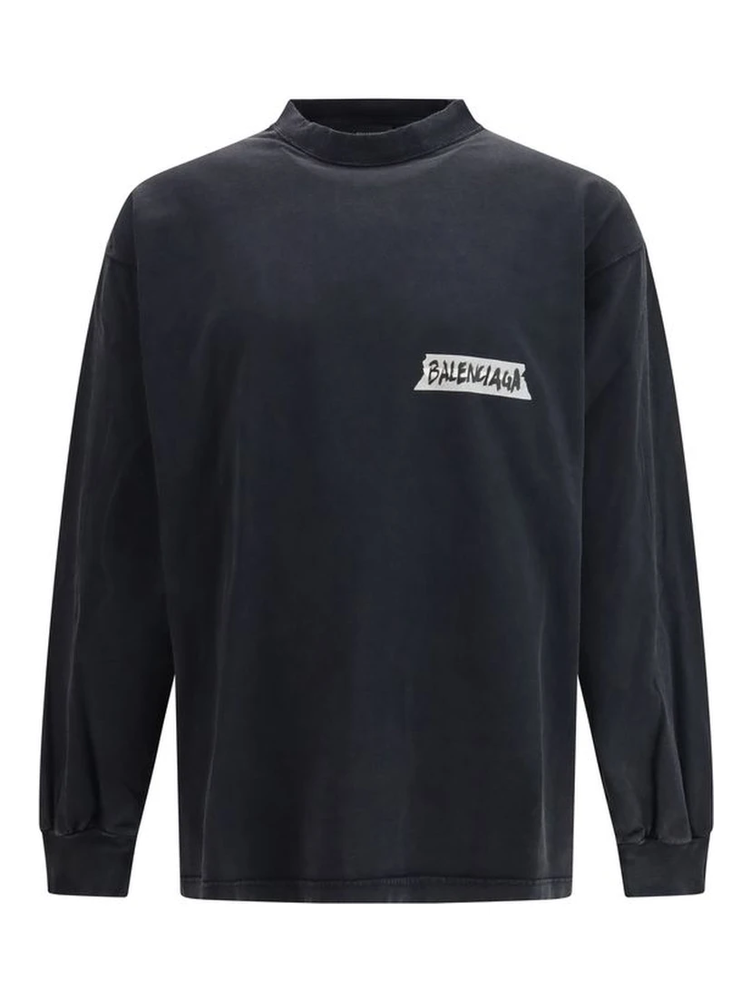 Black Cotton Sweatshirt